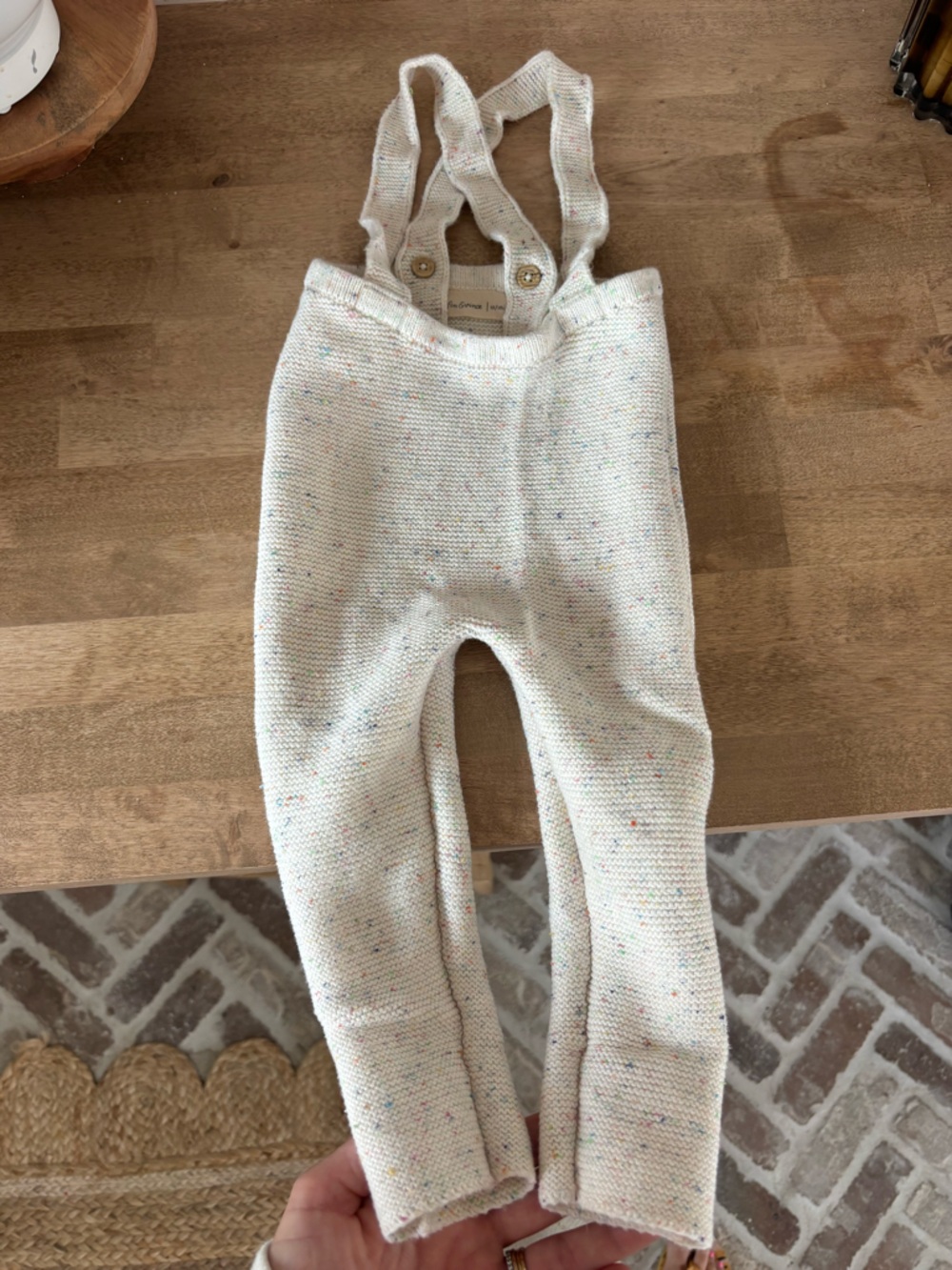Fin & Vince kids Confetti Knit Suspender pants